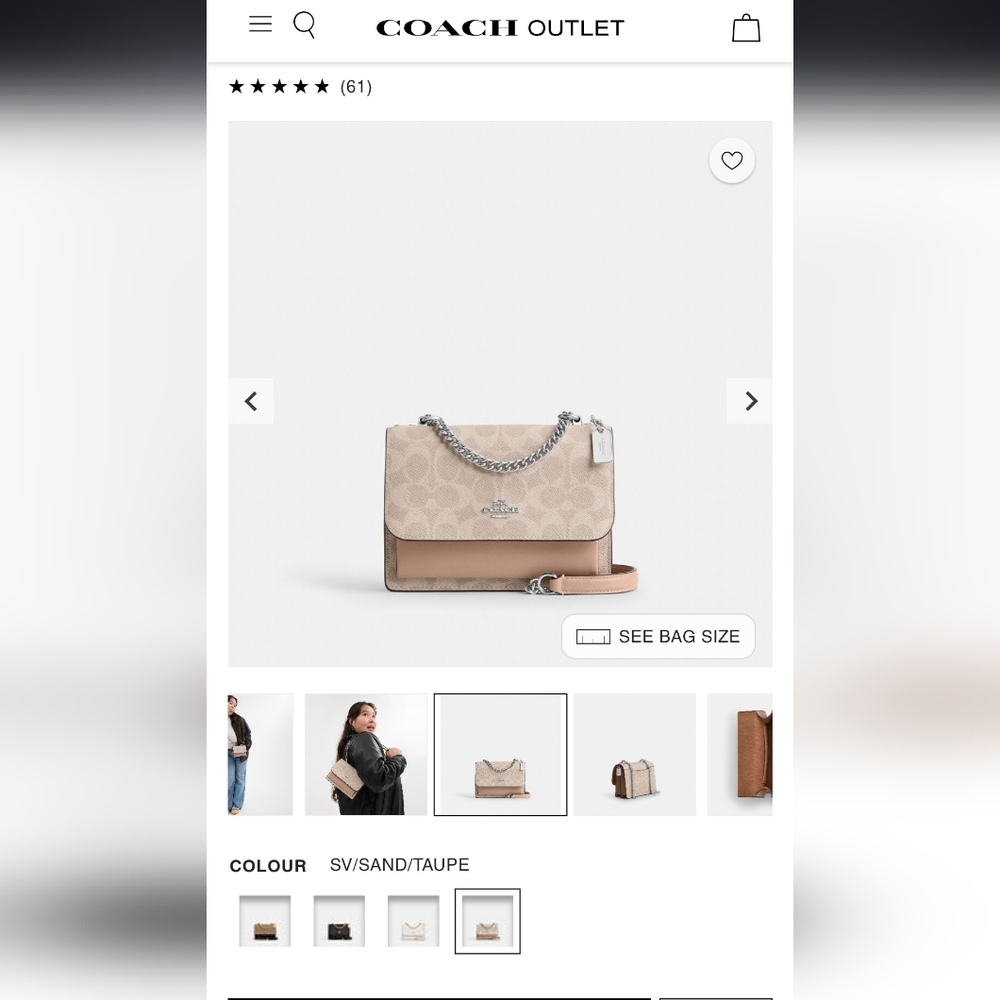 Coach Klare Mini Crossbody Bag Sand/Taupe